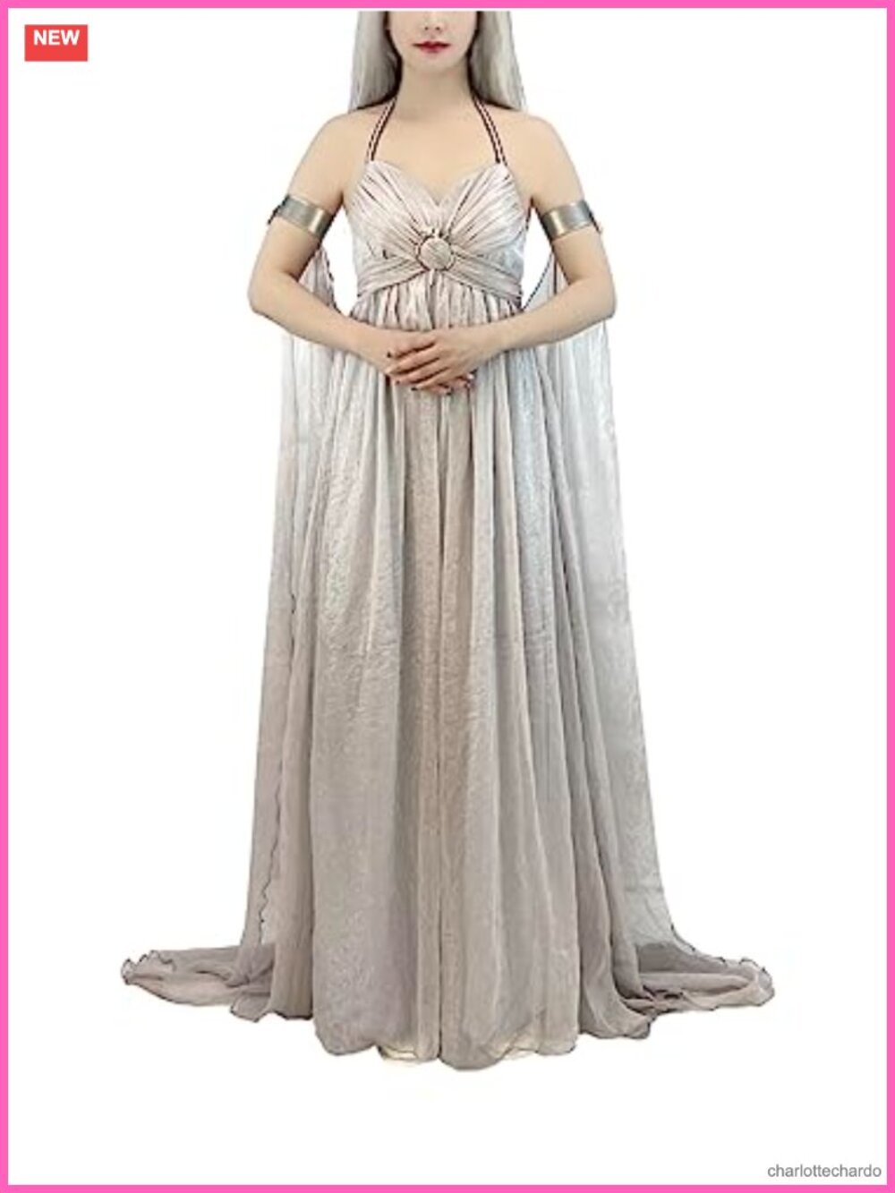 Dragon Queen Costume Chiffon Gown Halloween Cosplay Sleeveless